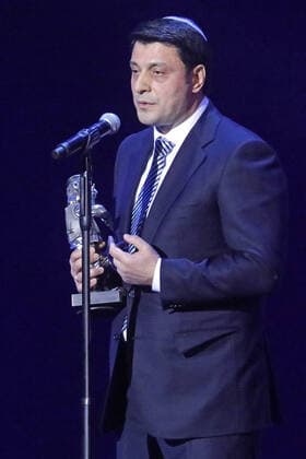 MOSCOW, RUSSIA - DECEMBER 18, 2019: The president of the STMEGI Regional Public Charitable Foundation of Mountain Jews, Sadovod market deputy general director German Zakharyayev, the winner of the Public Activities prize, during a ceremony to present the 18th Fiddler on the Roof awards of the Federation of Jewish Communities of Russia at the State Kremlin Palace. First introduced in 2001, the annual Fiddler on the Roof awards celebrate notable contributions into the development of Russia s Jewish community in public activities, arts and culture. Mikhail Japaridze TASS  TS0C7D47
