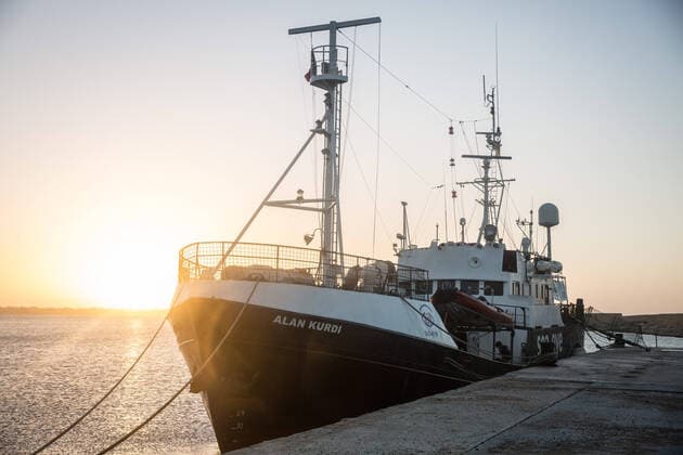 December 26, 2019, Mazaro Del Vallo, Italy: The Alan Kurdi rescue ship, operated by German charity Sea Eye, is pictured in Mazaro del Vallo..The Alan Kurdi rescue ship was named after the Syrian toddler whose death let to international attention on the number of men, women and children dying while trying to reach Europe. It is operated by German charity Sea-Eye, which was set up in 2015. More than 19,000 refugees and migrants have drowned in the Mediterranean Sea since 2014. The central Mediterranean is currently the deadliest migration route in the world. Mazaro Del Vallo Italy - ZUMAs197 20191226_zab_s197_019 Copyright: xSallyxHaydenx