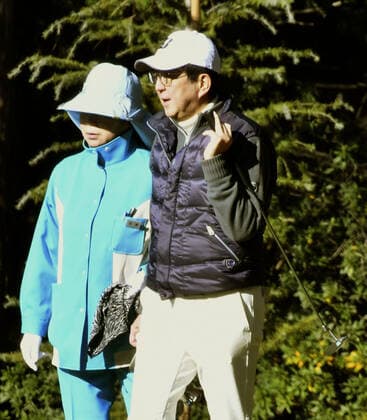 Japan PM Abe plays golf Japanese Prime Minister Shinzo Abe is pictured at a golf course in Inagi, Tokyo, on Dec. 29, 2019. 