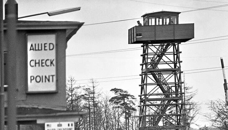 Border post to the GDR Helmstedt Marienborn seen on 12 12 1970