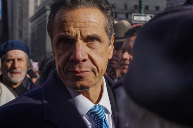 January 5, 2020, New York, United States: Governor Andrew Cuomo (NY D) speaks during the Jewish solidarity march across the Brooklyn Bridge in New York City..Representatives from various Jewish organisations as well as marchers from around the country joined the New Yorkers to call for a no hate, no fear march across the Brooklyn Bridge in New York City, New York United States - ZUMAs197 20200105_zaa_s197_138 Copyright: xRonxAdarx