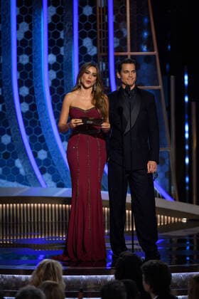 Matt Bomer and Sofia Vergara present the award for Best Television Series - Drama at the 77th Annual Golden Globe Awards at the Beverly Hilton in Beverly Hills, CA on Sunday, January 5, 2020.  Copyright: xHFPAxPhotographerx 33938-138PLX