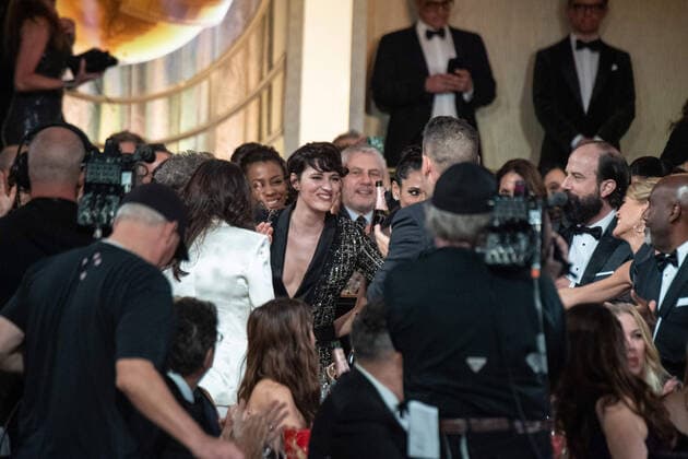Berühmte Feministinnen, Phoebe Waller-Bridge Phoebe Waller-Bridge accepts the Golden Globe Award for Best Performance by an Actress in a Television Series - Musical or Comedy for her role in Fleabag from presenters, Ted Danson and Kerry Washington at the 77th Annual Golden Globe Awards at the Beverly Hilton in Beverly Hills, CA on Sunday, January 5, 2020.  Copyright: xHFPAxPhotographerx 33938-218PLX