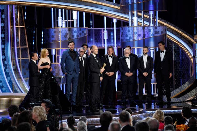 Jesse Armstrong accepts the Golden Globe Award for Best Television Series - Drama for Succession at the 77th Annual Golden Globe Awards at the Beverly Hilton in Beverly Hills, CA on Sunday, January 5, 2020.  Copyright: xHFPAxPhotographerx 33938-230PLX