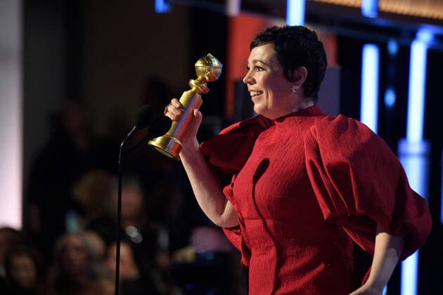 Olivia Colman accepts the Golden Globe Award for Best Performance by an Actress In A Television Series - Drama for her role in The Crown at the 77th Annual Golden Globe Awards at the Beverly Hilton in Beverly Hills, CA on Sunday, January 5, 2020.  Copyright: xHFPAxPhotographerx 33938-317PLX