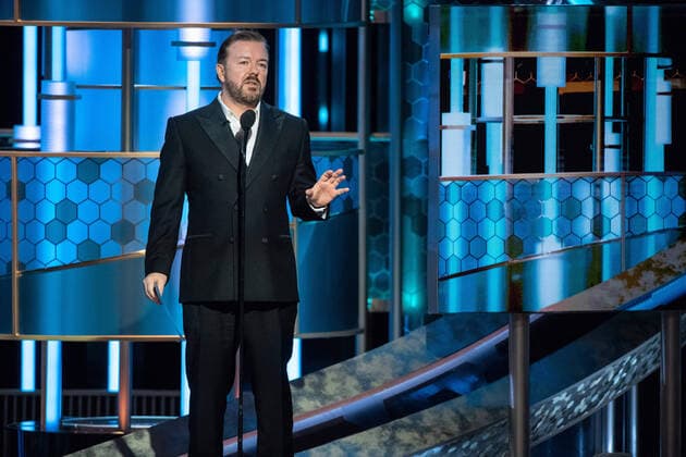 Ricky Gervais hosts the 77th Annual Golden Globe Awards at the Beverly Hilton in Beverly Hills, CA on Sunday, January 5, 2020.  Copyright: xHFPAxPhotographerx 33938-322PLX