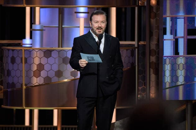 Ricky Gervais hosts the 77th Annual Golden Globe Awards at the Beverly Hilton in Beverly Hills, CA on Sunday, January 5, 2020.  Copyright: xHFPAxPhotographerx 33938-358PLX