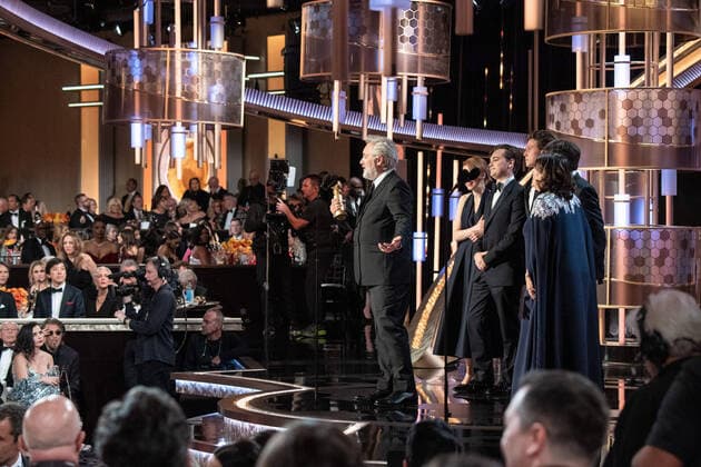 Sam Mendes accepts the Golden Globe Award for Best Motion Picture - Drama for 1917 at the 77th Annual Golden Globe Awards at the Beverly Hilton in Beverly Hills, CA on Sunday, January 5, 2020.  Copyright: xHFPAxPhotographerx 33938-368PLX
