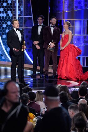 Taron Egerton accepts the Golden Globe Award for Best Performance by an Actor in a Motion Picture - Musical or Comedy for his role in Rocketman at the 77th Annual Golden Globe Awards at the Beverly Hilton in Beverly Hills, CA on Sunday, January 5, 2020.  Copyright: xHFPAxPhotographerx 33938-376PLX
