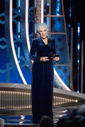 Glenn Close presents the award for Best Performance by an Actor in a Motion Picture - Drama at the 77th Annual Golden Globe Awards at the Beverly Hilton in Beverly Hills, CA on Sunday, January 5, 2020.  Copyright: xHFPAxPhotographerx 33938-401PLX