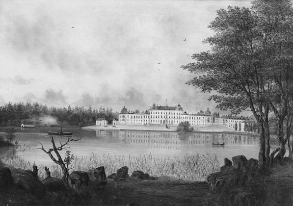 Alfred Wiström, Drottningholm Palace, painting, Oil on canvas, Height, 49.2 cm (19.3 inches), Width, 65.3 cm (25.7 inches), Signed, Wiström  Copyright Artokoloro LCI_190716_04311