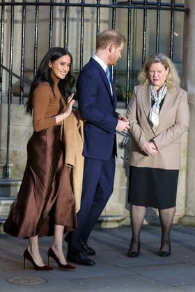 January 7, 2020, London, UK, UK: London, UK. Prince Harry, Duke of Sussex and Meghan, Duchess of Sussex (L) outside Canada House in London with meeting Janice Charette (R), High Commissioner for Canada to the UK. London UK  - ZUMAl94_ 20200107_zaf_l94_065 Copyright: xDinendraxHariax