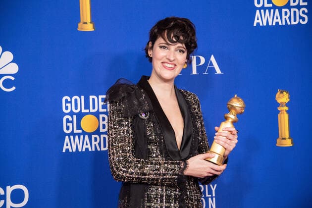 Berühmte Feministinnen, Phoebe Waller-Bridge After winning the category of Best Television Series - Musical or Comedy for Fleabag, Phoebe Waller-Bridge poses backstage in the press room with the Golden Globe Award at the 77th Annual Golden Globe Awards at the Beverly Hilton in Beverly Hills, CA on Sunday, January 5, 2020.  Copyright: xHFPAxPhotographerx 33938-428PLX