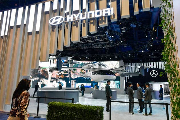 LAS VEGAS, NV - January 8 : Hyundai and Uber display their Aerial Ride-sharing Electric Air Taxi at CES 2020 at the Las Vegas Convention Center, North Hall in Las Vegas, Nevada on January 8, 2020. Copyright: xDamairsxCarterx