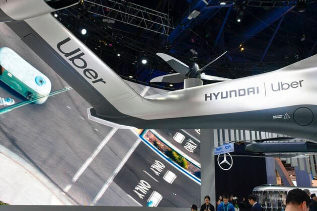 LAS VEGAS, NV - January 8 : Hyundai and Uber display their Aerial Ride-sharing Electric Air Taxi at CES 2020 at the Las Vegas Convention Center, North Hall in Las Vegas, Nevada on January 8, 2020. Copyright: xDamairsxCarterx