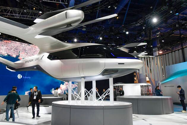 LAS VEGAS, NV - January 8 : Hyundai and Uber display their Aerial Ride-sharing Electric Air Taxi at CES 2020 at the Las Vegas Convention Center, North Hall in Las Vegas, Nevada on January 8, 2020. Copyright: xDamairsxCarterx