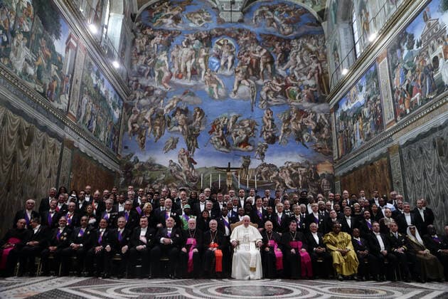 Bilder des Jahres 2020, News 01 Januar News Bilder des Tages January 9, 2020 - Vatican City (Holy See) - POPE FRANCIS best wishes for the new year to the Diplomatic Corps accredited to The Holy See, in the Sala Clementina and in the Sistine Chapel at the Vatican. Â© via ZUMA Wire) Vatican City State - ZUMAi15_ 20200109_zaf_i15_001 Copyright: xEvandroxInettix
