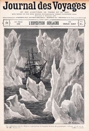 Adrien de GERLACHE The expedition of Adrien de GERLACHE 1866 1934 Explorers of the Belgica see the herringbone ice pack of gigantic icebergs Illustration by Charles CLERICE 1865 1912 for Le Journal des Voyages of 2 September 1900 Credit Collection Kharbine Tapabor  KH248392