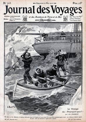 SOUTH POLE In the south of Adelaide Island, Jean CHARCOTs boat 1867 1936 had entered the ice floe where we were lost for 4 days Illustration by JL BEUZONS for Le Journal des Voyages of May 22nd 1910 Credit Collection Kharbine Tapabor  KH248671