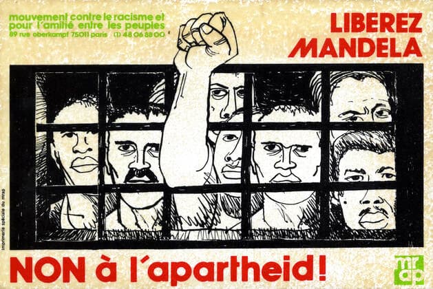 MANDELA Nelson Liberez Mandela, not apartheid MRAP sticker circa 1985 90 Credit IM KHARBINE TAPABOR  KH251264