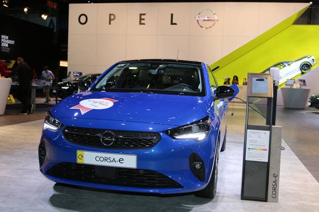 Opel Corsa-E (Elektroauto), 98. European Motor Show Brussels, Salon Auto Moto Mobility, 10.-19.01.2020, Pressetag 09.01.2020, Brüssel (Belgien), Autoausstellung, Messe, Brussels Expo (Heysel) *** Opel Corsa E electric car , 98 European Motor Show Brussels, Salon Auto Moto Mobility, 10 19 01 2020, Press Day 09 01 2020, Brussels Belgium , Motor Show, Exhibition, Brussels Expo Heysel