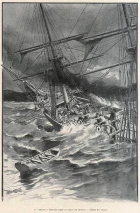 EXPEDITION OF GERLACHE La Belgica echouee dans le canal de Beagle Illustration by Alfred PARIS 1848 1908 for Fifteen Months in Antarctica by Adrien de GERLACHE 1866 1934 included in Le Tour du Monde de 1901 Credit Collection Kharbine Tapabor  KH257112