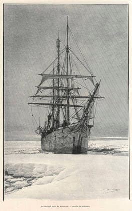 EXPEDITION OF GERLACHE Navigation in the ice pack Illustration of BOUDIER for Fifteen months in the Antarctic by Adrien de GERLACHE 1866 1934 included in the 1901 World Tour Credit Collection Kharbine Tapabor  KH257114