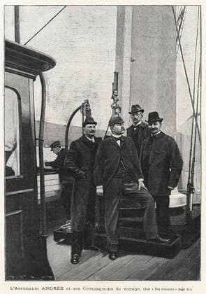 ANDREE L aeronaut ANDREE 1854 1897 and his travelling companions Anonymous illustration for L Illustre Soleil du Dimanche du 9 janvier 1898 Credit Collection Kharbine Tapabor  KH263420