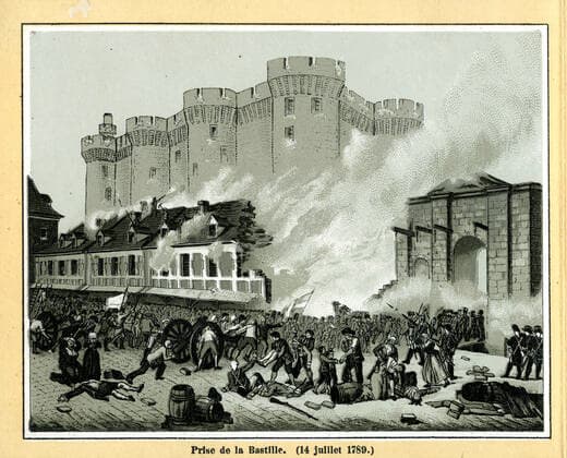 LA BASTILLE Capture of the Bastille on July 14, 1789 Illustration by Emile BIN 1825 1897 for Historical Museum The great scenes of French History from 1789 to the present day Diorama des Buttes Chaumont in 1889 Credit IM Kharbine Tapabor  KH264283