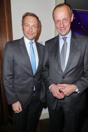 Christian Lindner and Friedrich Merz at the Blankenese New Years Reception in the Hotel Süllberg Hamburg, 09 01 2020 Foto:xgbrcix xFuturexImage
