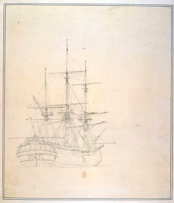 COOK James The Ship Resolution Illustration by John Webber 1751 1793 made during Cooks 3rd voyage, between 1776 and 1780 Credit Collection British Library KHARBINE TAPABOR  KH410579