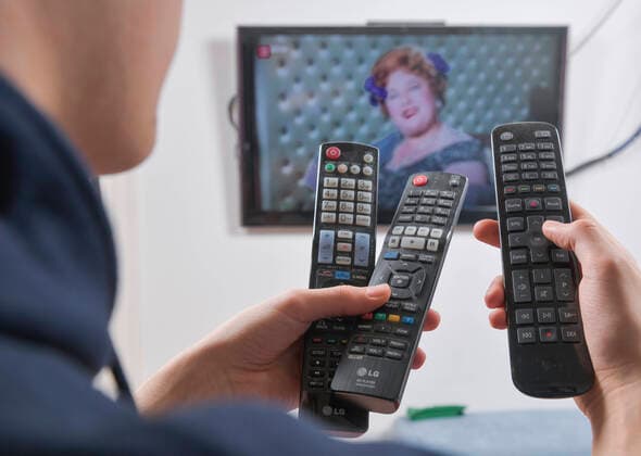 remote control, television