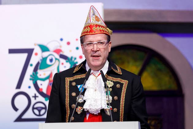 Christoph Kuckelkorn at the handover of the Ford carnival vehicles to the Cologne Carnival triumvirate, including 55 Ford Transit Hybrid vehicles as baggage cars in the Cologne Carnival Museum Cologne Cologne, 14 01 2020 Foto:xC.xHardtx xFuturexImage