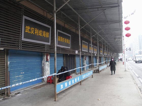 Bilder des Jahres 2020, News 01 Januar News Themen der Woche KW03 Coronavirus outbreak in China A street in the Chinese city of Wuhan is almost deserted as the shutdown of the seafood market, which has been linked to cases of a new coronavirus, continues on Jan. 17, 2020. The local authorities said the same day that a second person in the city has died of pneumonia caused by the virus. 