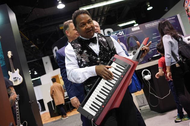 ANAHEIM CA - DECEMBER 13: Views from the tradeshow floor during 2020 Winter North American Music Merchants show in Anaheim, Ca. on January 16, 2020. Copyright: xTonyxFortex