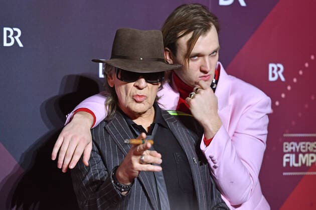 Udo LINDENBERG singer with Jan BUELOW actor, 41 Bavarian Film Award 2019 Red Carpet, Red Carpet, on 17 01 2019 at the Prinzregententheater in Munich