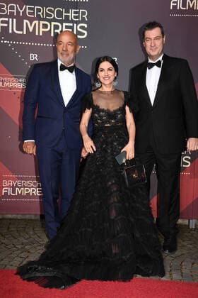 Heiner Lauterbach mit Ehefrau Viktoria und Markus Söder (Bayerische Ministerpräsident) Verleihung des Bayerischen Filmpreis 2020 Ehrung, Auszeichnung, Preis Prinzregententheater München 17. Januar 2020