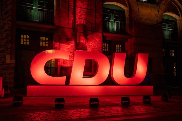 Closed Conference of the Federal Executive Committee of the CDU Germany in Hamburg 17 to 18 February 2020 Logo in front of the venue Closed Conference of the Federal Executive Committee of the CDU Germany in Hamburg 17 to 18 February 2020 , Hamburg Hamburg Hamburg Germany International Maritime Museum