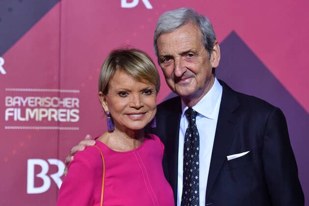 Uschi GLAS Actress, with husband Dieter HERMANN 41 Bavarian Film Award 2019 Red Carpet, Red Carpet, on 17 01 2019 at the Prinzregententheater in Munich