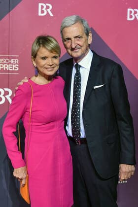 Uschi GLAS Actress, with husband Dieter HERMANN 41 Bavarian Film Award 2019 Red Carpet, Red Carpet, on 17 01 2019 at the Prinzregententheater in Munich