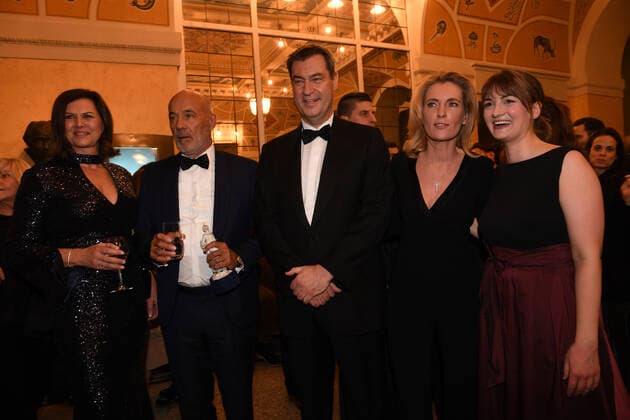 Ilse Aigner, Heiner Lauterbach, Markus Söder (Bayerische Minsiterpräsident), Maria Furtwängler und Judith Gerlach (Digitalministerin) Verleihung des Bayerischen Filmpreis 2020 Preisträger Party Ehrung, Preis, Auszeichung Prinzregententheater München 17. Januar 2020