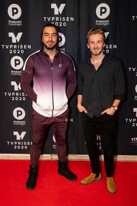 send2net Joey Moe and Sebastian Jessen on the red carpet at the TV award 2020 at the Tivoli Hotel Cogress Center in Copenhagen, Saturday 18 January 2020, Copenhagen Denmark,  Copyright: MartinxSylvestx cop101 spdk20200118-204314-L