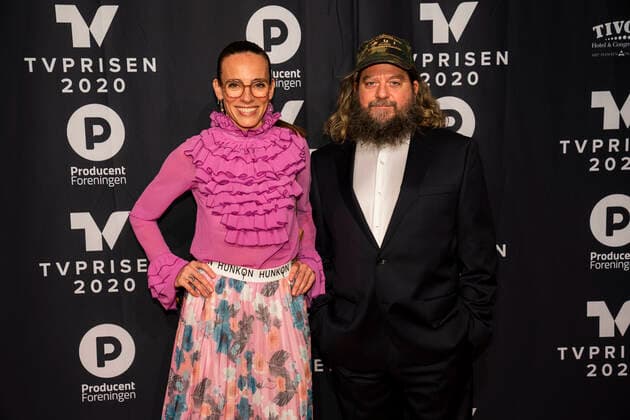 send2net Camilla Ottesen and Anders Lund Madsen on the red carpet at the TV award 2020 at the Tivoli Hotel Cogress Center in Copenhagen, Saturday 18 January 2020, Copenhagen Denmark,  Copyright: MartinxSylvestx cop101 spdk20200118-204353-L