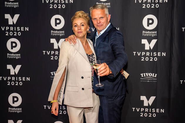 send2net Jakob Kjeldbjerg and Lene Beier on the red carpet at the TV award 2020 at the Tivoli Hotel Cogress Center in Copenhagen, Saturday 18 January 2020, Copenhagen Denmark,  Copyright: MartinxSylvestx cop101 spdk20200118-204534-L