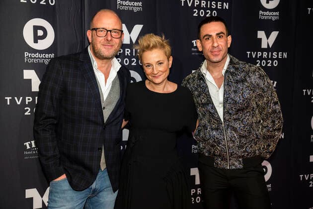 send2net Nikolaj Steen, Ane Cortzen and Abdel Aziz Mahmoud on the red carpet at the TV award 2020 at the Tivoli Hotel Cogress Center in Copenhagen, Saturday 18 January 2020, Copenhagen Denmark,  Copyright: MartinxSylvestx cop101 spdk20200118-204809-L
