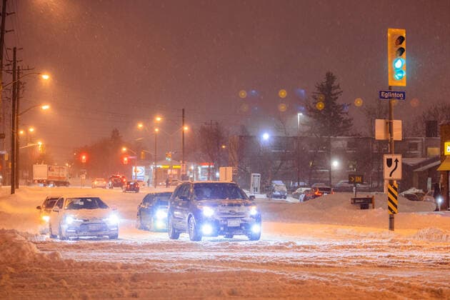 Canada: Toronto after snowstorm hits region Snow started to fall in the Greater Toronto Area around 10:30 a.m. and continued into the evening, resulting to totally snow-covered roads and poor driving conditions. Scarborough Ontario Canada HadriellexLumanog