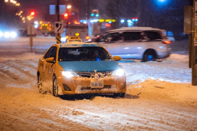 Canada: Toronto after snowstorm hits region Snow started to fall in the Greater Toronto Area around 10:30 a.m. and continued into the evening, resulting to totally snow-covered roads and poor driving conditions. Scarborough Ontario Canada HadriellexLumanog