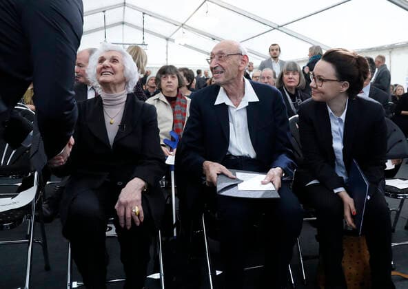 Eva Fahidi, jüdisch-ungarische Auschwitz-Überlebende , Michelle-Jasmin Müntefering, Deutschland, Berlin, Eröffnung der Dauerausstellung Wannsee-Konferenz durch Michelle-Jasmin Müntefering, Staatsministerin im Auswärtigen Amt, 19.01.2020 *** Eva Fahidi, Jewish Hungarian Auschwitz survivors, Michelle Jasmin Müntefering, Germany, Berlin, opening of the permanent exhibition Wannsee Conference by Michelle Jasmin Müntefering, Minister of State at the Federal Foreign Office, 19 01 2020