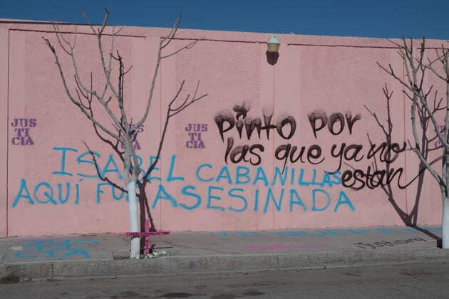 Mexico: Activist murder Feminist groups organize a tribute to activist artist Isabel Cabanillas who was shot dead while traveling by bike to her home city Juarez Chihuahua. Juarez Chihuahua Mexico DavidxPeinado