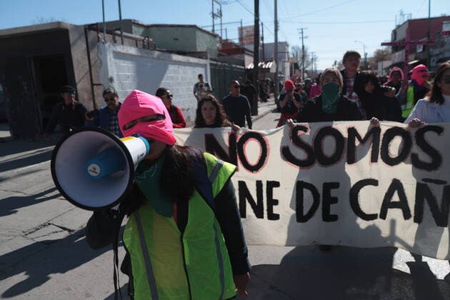 Mexico: Activist murder Feminist groups organize a tribute to activist artist Isabel Cabanillas who was shot dead while traveling by bike to her home city Juarez Chihuahua. Juarez Chihuahua Mexico DavidxPeinado